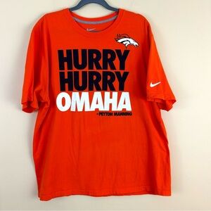 Nike Retro Denver Broncos Peyton Manning Orange 100% Cotton Regular Fit Tee XXL
